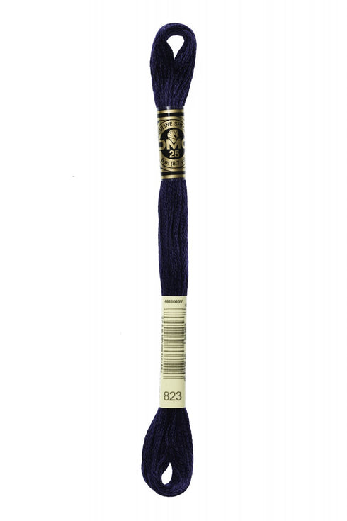DK NAVY BLUE EMBROIDERY COTTON